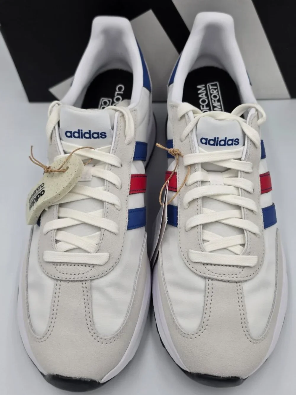 Adidas Run 70s 2.0 White Blue Red Men's 12 Sneakers Cloudfoam IH8592 NIB